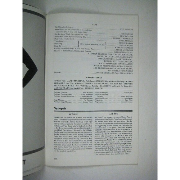 Stagebill Kennedy Center Program March 1987 Mikado Gilbert and Sullivan - Picture 4 of 6